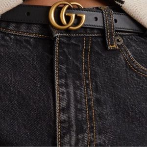 Gucci double G thin belt